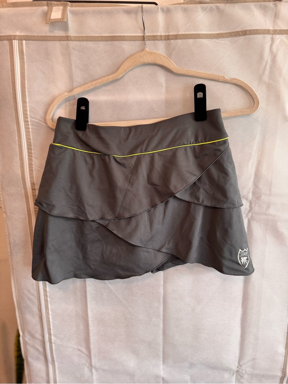 Women's Gray Athletic Skort with Neon Accent